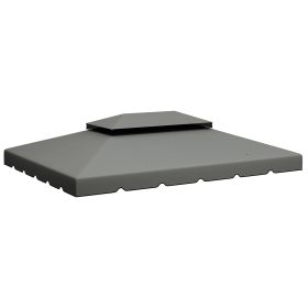 Model 84C-101 or 84C-144 13' x 10' Gazebo Replacement Canopy, Gazebo Top with Double Vented Roof (TOP ONLY), Gray