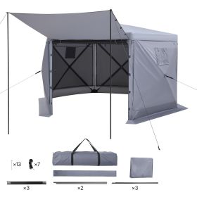 Pop up Gazebo Screen Tent, 12 x 12 ft Large 6-Sided Camping Canopy Tent with Removable Top & Carry Bag, Quick-Set & Bite-Proof