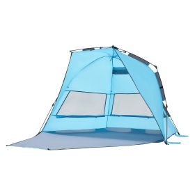 Beach Tent Sun Shelter for 4 Person, Pop Up Beach Tent UPF 50+ Protection, Portable Sun Shade Canopy with Carrying Bag and Sand Pockets