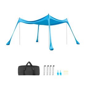 Beach Tent Sun Shelter, UPF50+ Sun Protection, 6.6 ft Tall, 10x10 ft, Easy Pop Up Beach Canopy with 4 Sandbags, Stability Poles, Sand Shovels