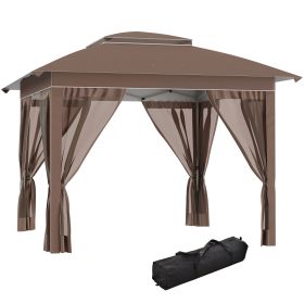 Outsunny 12' x 12' Pop Up Canopy Tent with Netting and Carry Bag, Instant Sun Shelter with 137 sq.ft Shade, Tents for Parties, Height Adjustable