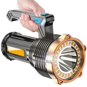 LED Torch USB Rechargeable COB Flashlight Spotlight Camping Light Most Powerful Work Light Must Provide A Hazardous Materials Shipping Label For (Option: Black)