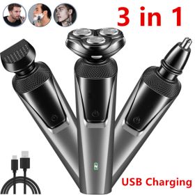 Electric Beard Nose Ear Trimmer Mens Shaver Razor Waterproof Pop-Up Wet Dry Cordless Must Provide A Hazardous Materials Shipping Label For Self-p (Option: Gray)