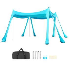Beach Tent Sun Shelter, UPF50+ Sun Protection, 6.6 ft Tall, 10 x 10 ft, Easy Pop Up Beach Canopy with Sandbags, Stability Poles, Sand Shovels (Canopy Color: Turquoise, Canopy Size: 10x10x6.6 ft)